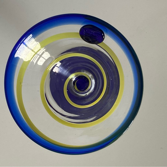 COPY - Kosta Boda Hand Blown Margarita Martini Glass Royal Caribbean Blue Green… - Picture 13 of 15